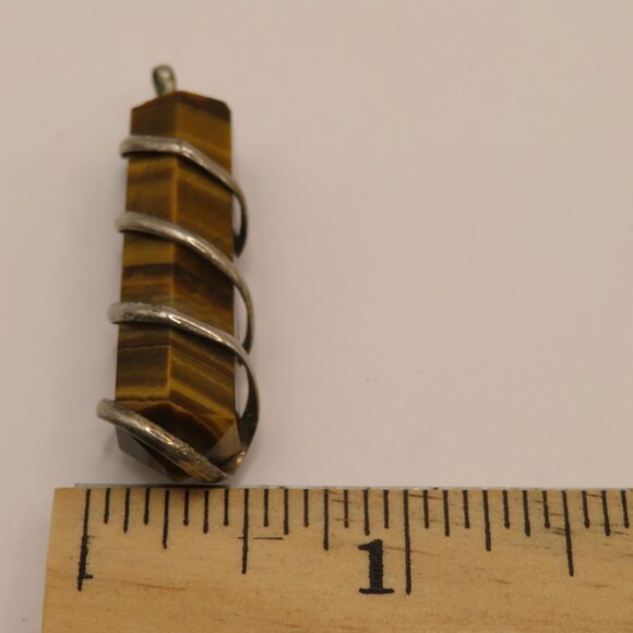 Tiger Eye Wire Wrap Pendant - Picture 5 of 5